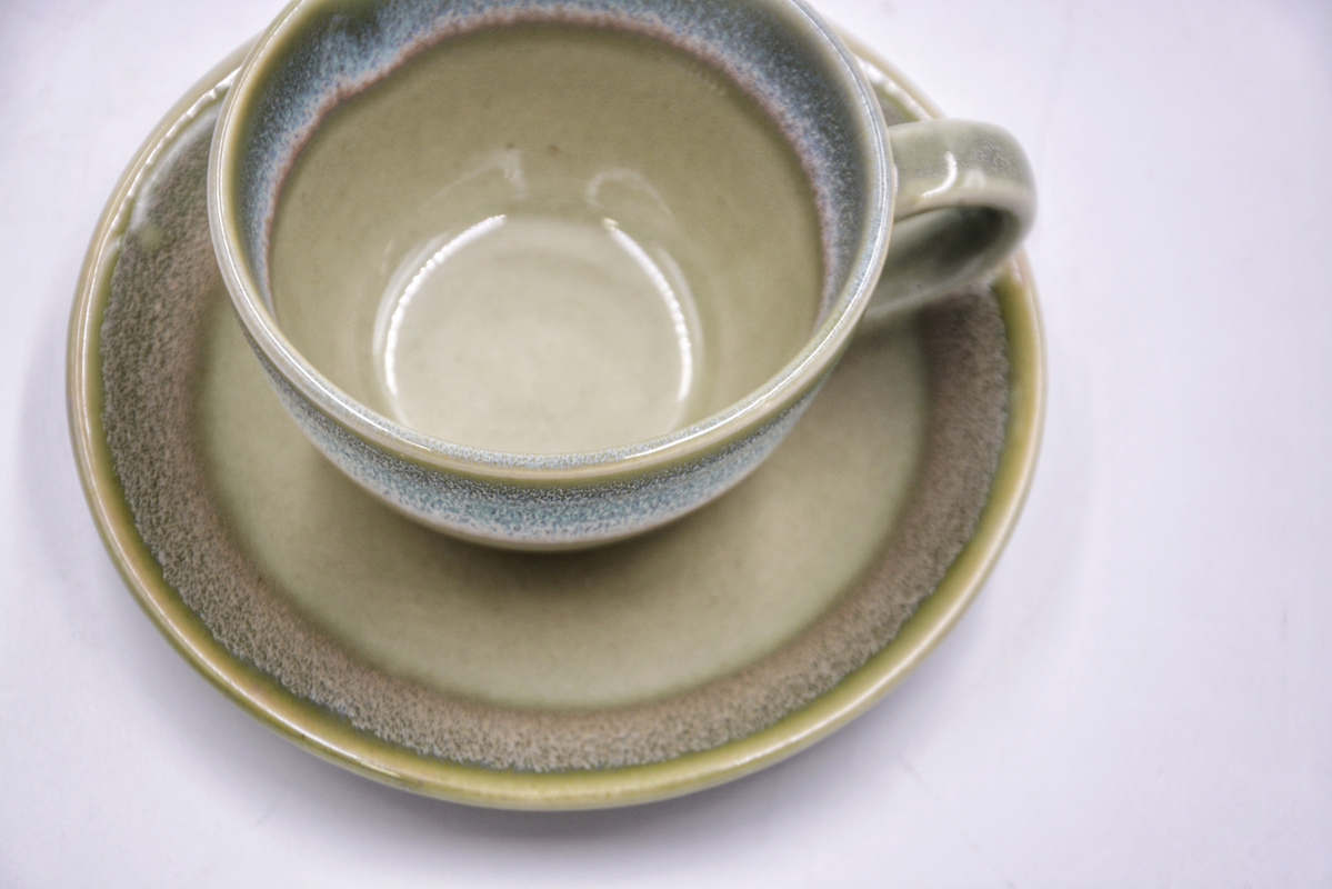 Handmade Ceramic Studio Ocean Tea Cup and Saucer
