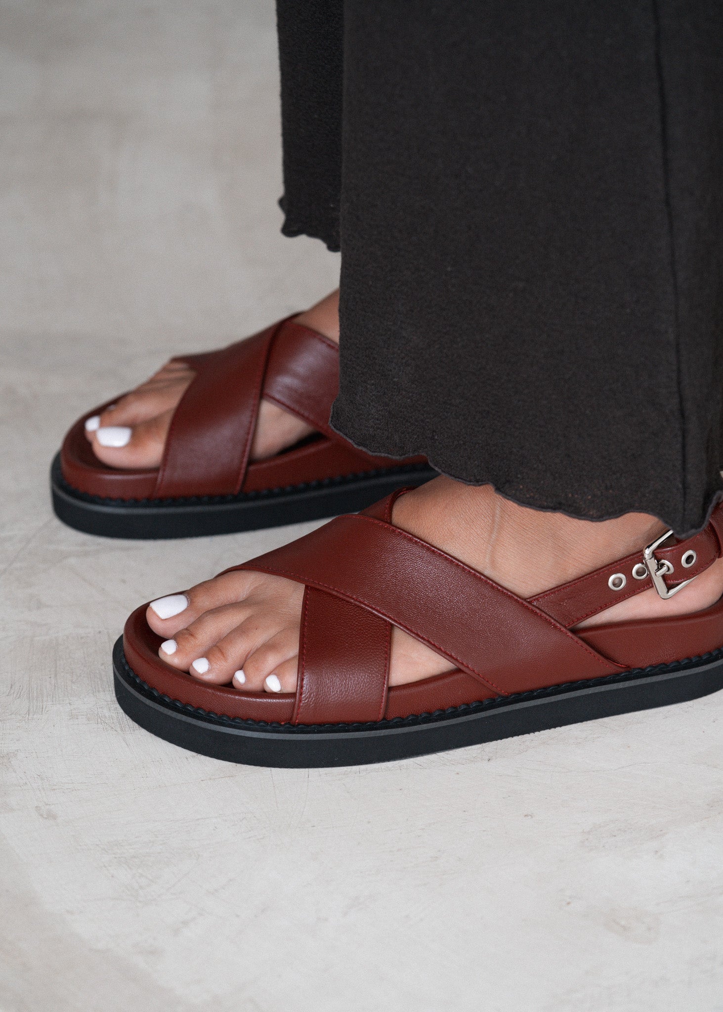 Capri Sandal - Burgundy